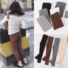 女童打底裤春秋外穿儿童裤子秋季薄款纯棉白黑色女孩长裤宝宝秋裤