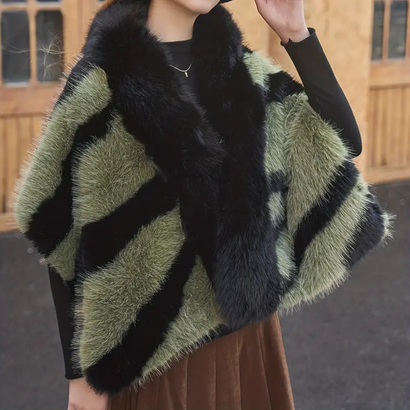 Dames cape van imitatiebont zebra print avond shawl stola_voghion.com