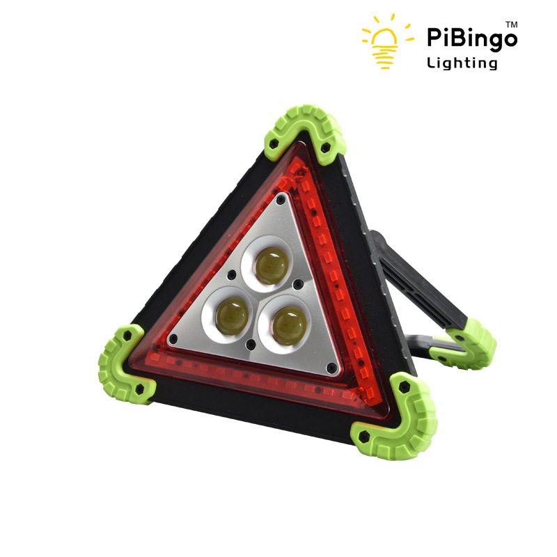 Triángulo de inundación del coche luz roja de advertencia reflector COB LED USB carga portátil lámpara al por mayor