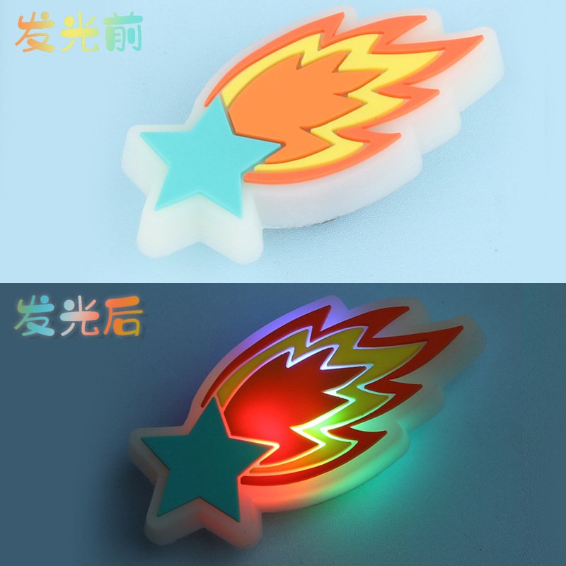新しいホット販売下駄靴花 LED 発光点滅発光恐竜 DIY 靴バックル靴アクセサリー装飾バックル