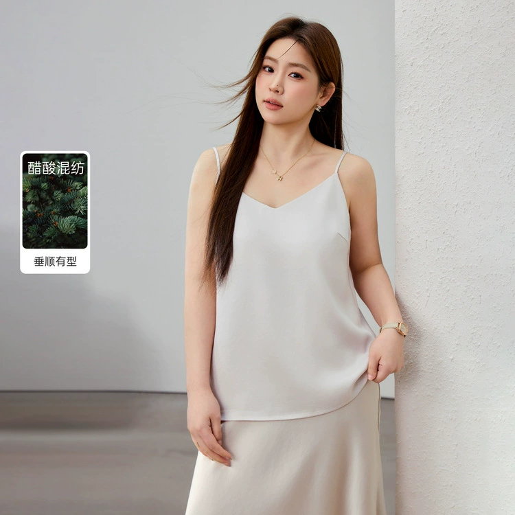 [Французский ацетатный сексуальный топ с открытой спиной] Женская одежда для похудения больших размеров для женщин больших размеров, весна 2025, новый стиль.