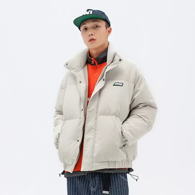 韩路日系男装2024冬季新款面包服棉衣外套百搭潮流立领印花棉服q