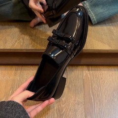 羊皮版 ~ 英倫風真皮楽福靴女性のフランス式蝶結びの太さと小さい革靴の足で通勤靴を漕ぎます。