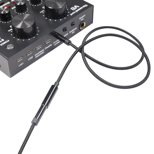 Gold-plated head metal shell braided network cable mobile phone headset stereo 3.5mm male to female extension cable 3 sections