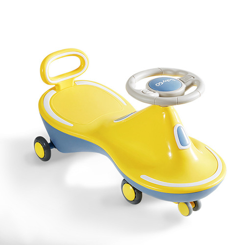 BabyGo Swivel Car for Kids, also suitable for adults, features universal wheels and anti-tip stability for safe rocking.
