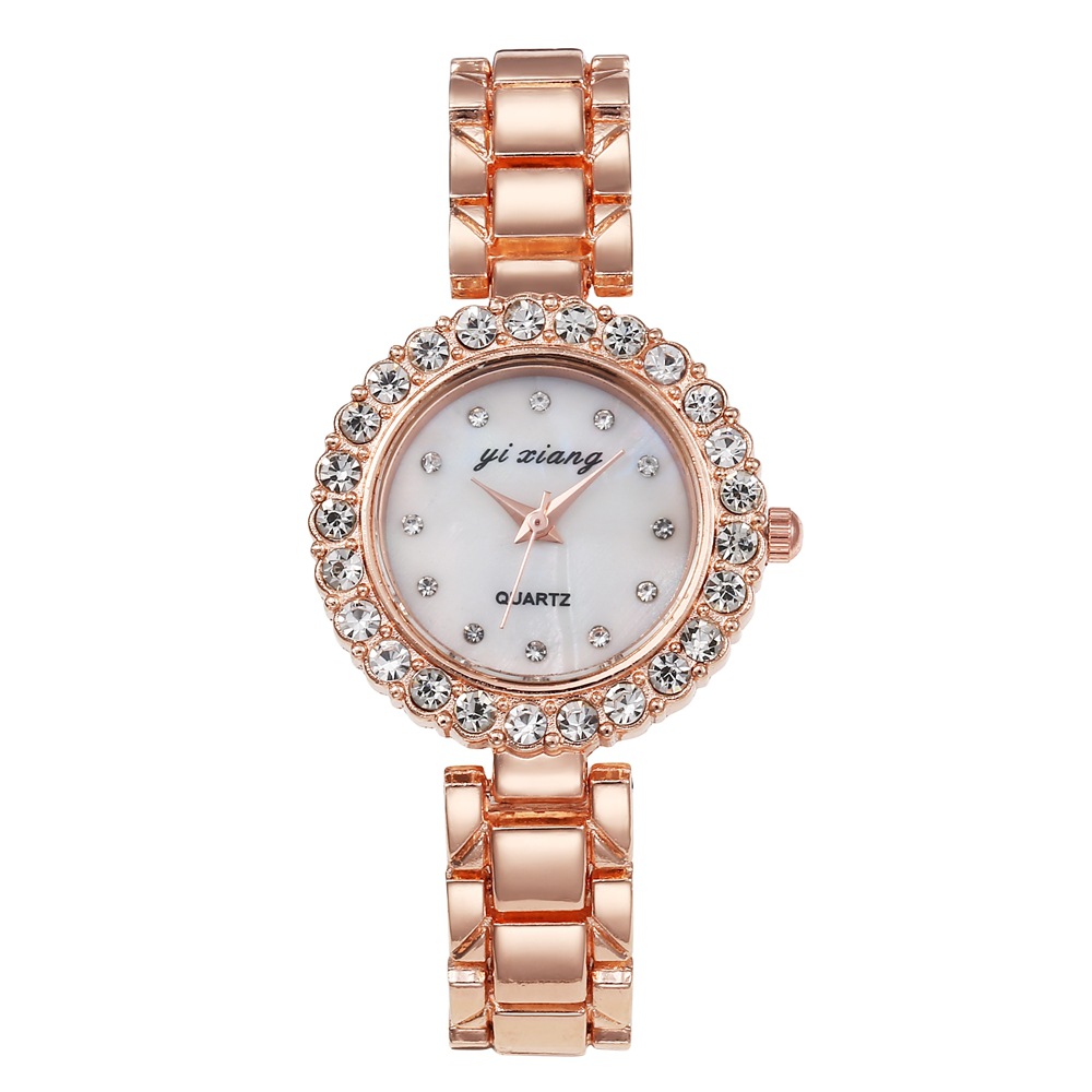 Comercio exterior nueva estudiante femenina estilo coreano simple diamante punto diamante femenino ins estilo universitario temperamento Internet celebridad correa de acero reloj femenino