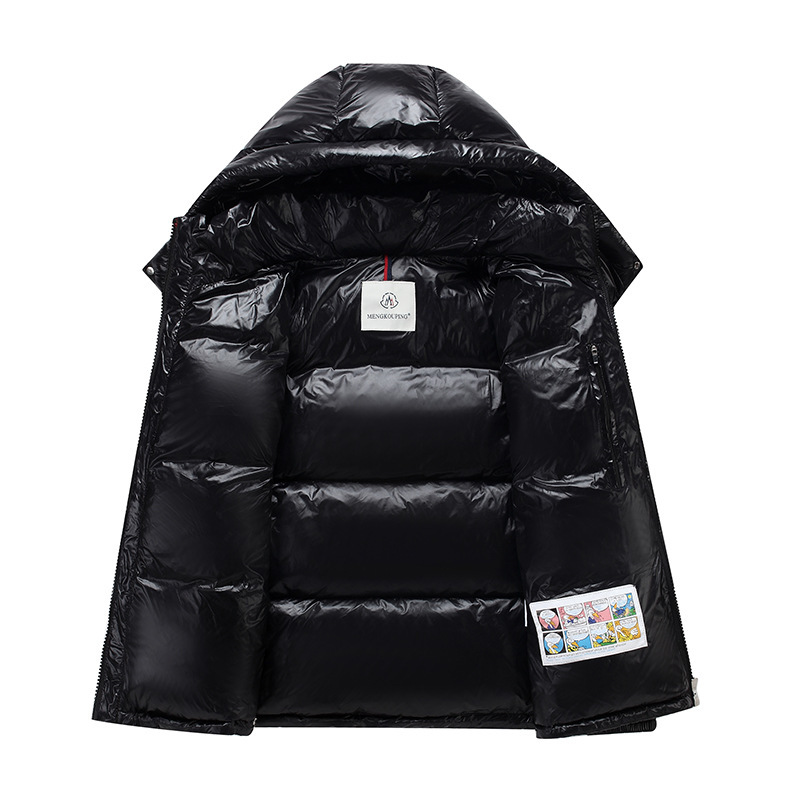Popular new winter collection: rainbow-patterned, short, down-filled jacket for couples, versatile, warm, loose-fitting, and windproof winter top
