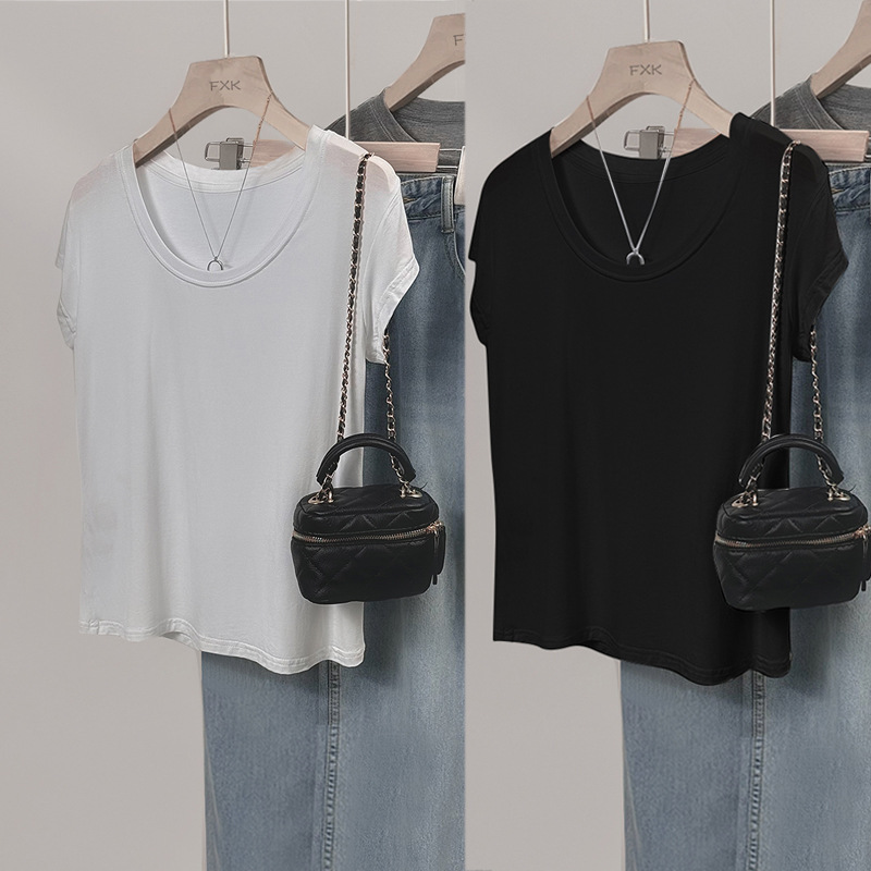 화이트 + 블랙 - 투피스 [솔리드 컬러] [재고 있음]