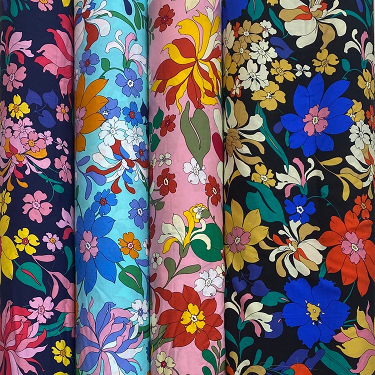 Impresión de alta calidad trenzada 45s 100gsm tela de impresión de camisa de rayon