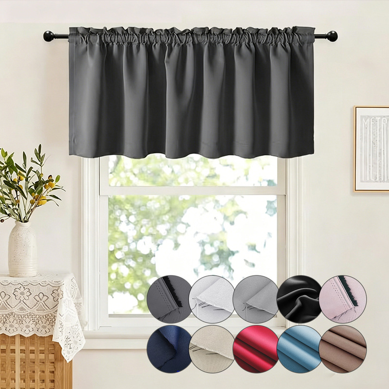 Cross-Border Shipping of Small Kitchen Curtains, Cafe Rod Curtains, Small Window Short Curtains, Half Curtains, Partition Short Drapes, Amazon