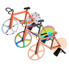 Cross-border Direct Supply: Creative Bicycle-Shaped Pizza Cutter with Stainless Steel Roller — Perfect for Cutting Pizzas and Cakes