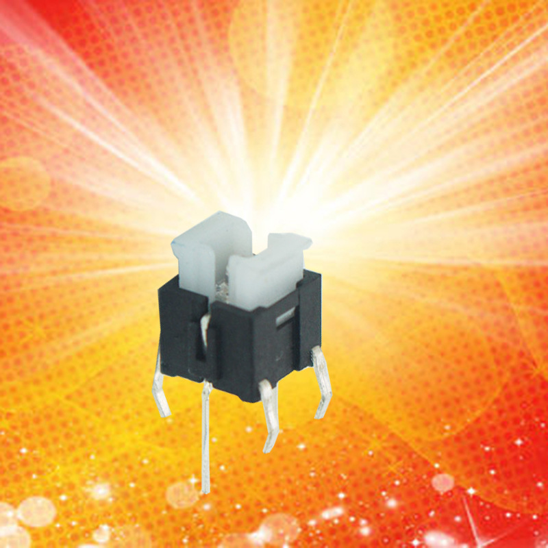 厂销6*6立式4脚插件带红黄蓝绿灯轻触开关按键开关