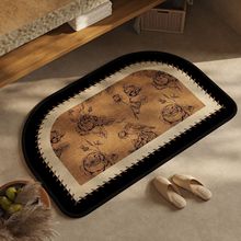 中古风浴室亚麻地垫卫生间防滑吸水垫子厕所门口速干高级脚垫地毯