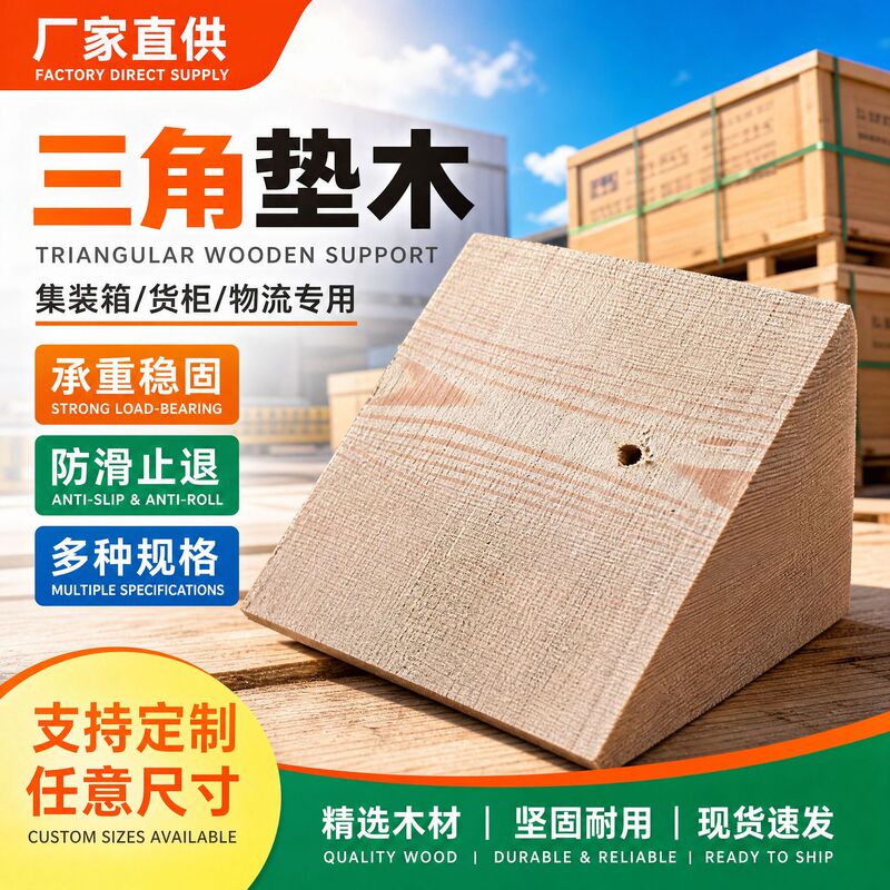Manufacturer's Triangular Mat Wood Support Wood Container Mat Wood Car Backstop Digging Hole Triangular Wood Load-Bearing Wooden Wedge Processing Manufacturer's Triangular Mat Wood Support Wood Container Mat Wood Car Backstop Digging Hole Triangular Wood Load-Bearing Wooden Wedge Processing