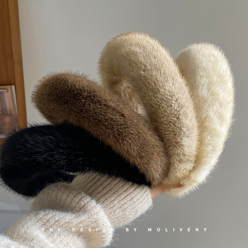 Moud Senior Plüsch Kappband Hoeraccessoiren Fraen Hierscht a Wanter Ausfluch 100 Breet Kant Temperament Kappband Drock Hoerklammer Kappbedeckung_voghion.com