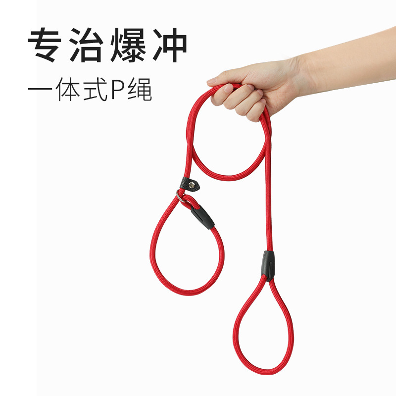 Nueva cuerda de perro transfronteriza a prueba de explosiones punzón P cadena correa de perro anti-rotura Cadena de perro mediana y grande correa de perro