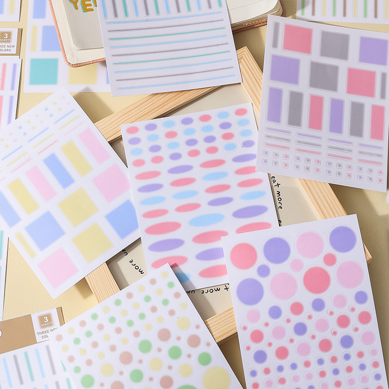 Memorias borrosas niebla cara impermeable pegatinas de cuentas de mascotas Morandi color transparente etiqueta pegatinas de plan de índice pegatinas