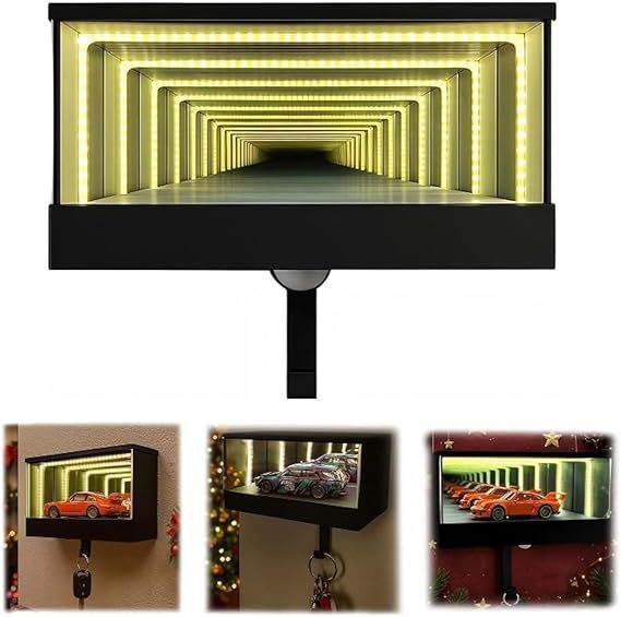 Cross-Border Hot-Selling Product Infinity Garage Key Holder Mirror Light Sensor Garage Key Hook