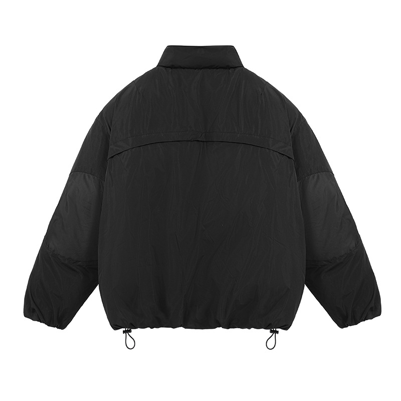 Versión desmontable FAR. ARCHIVO bolsillo oculto con cremallera color sólido par de cuello alto con cordón Chaqueta de algodón acolchado