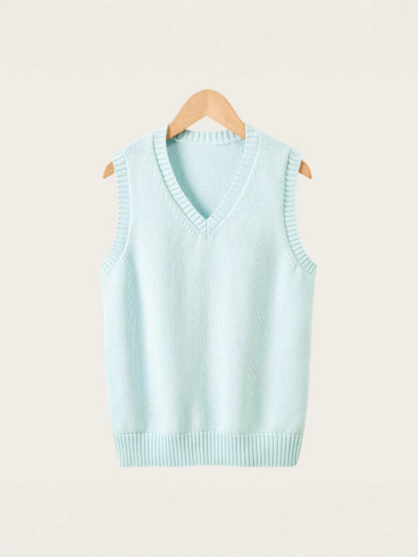 JK風ベストセーター レディース 無地 ベスト ベーシックJK制服 ノースリーブニット 日系制服風 重ね着トップス 万能|undefined