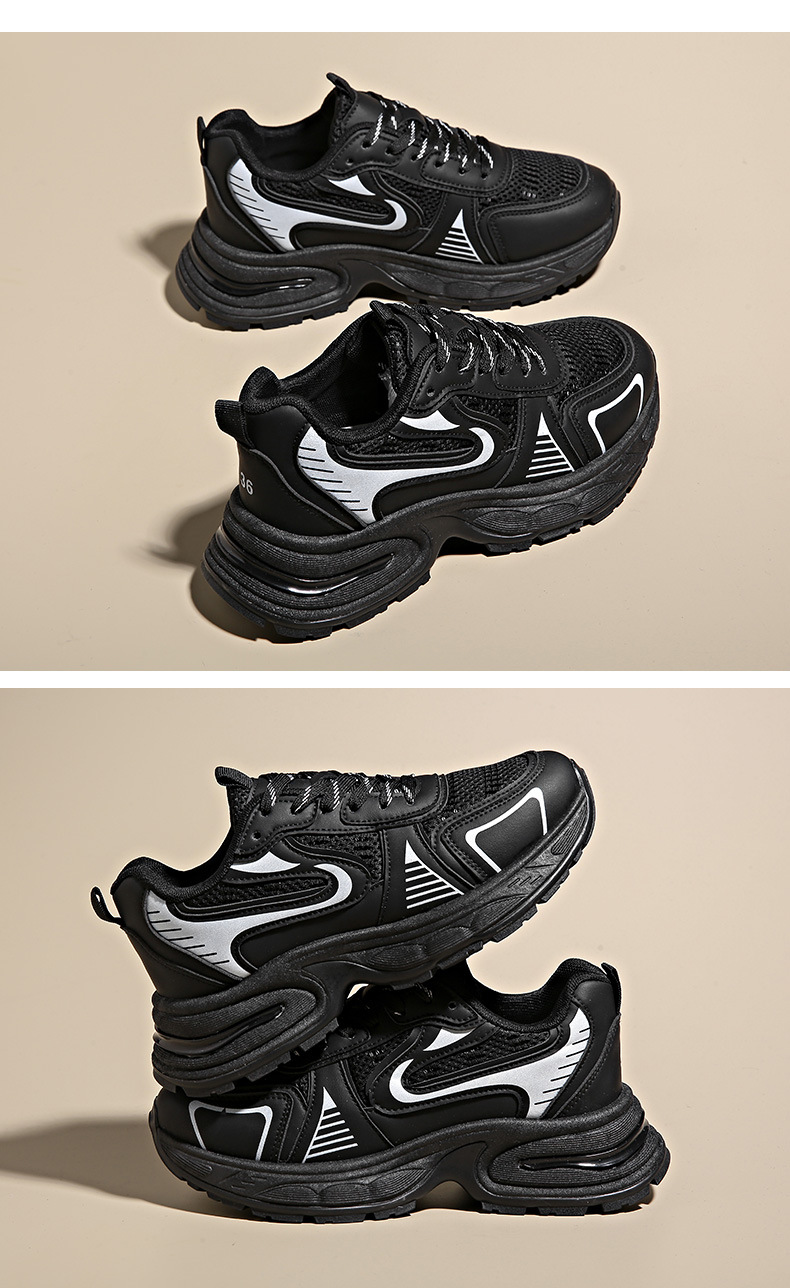 Instagram coréen nouveau papa chaussures femme 2024 printemps étudiant sport chaussures de course femme chaussures décontractées chaussures à semelle épaisse_voghion.com
