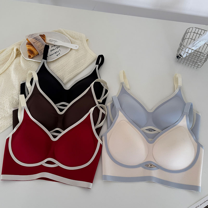 Autumn and Winter Color-Blocking Anti-Lift Gravity Bra Nipple Cover Bra Red Live Streaming Seamless Underwear Foreign Trade Cross-Border Autumn and Winter Color-Blocking Anti-Lift Gravity Bra Nipple Cover Bra Red Live Streaming Seamless Underwear Foreign Trade Cross-Border