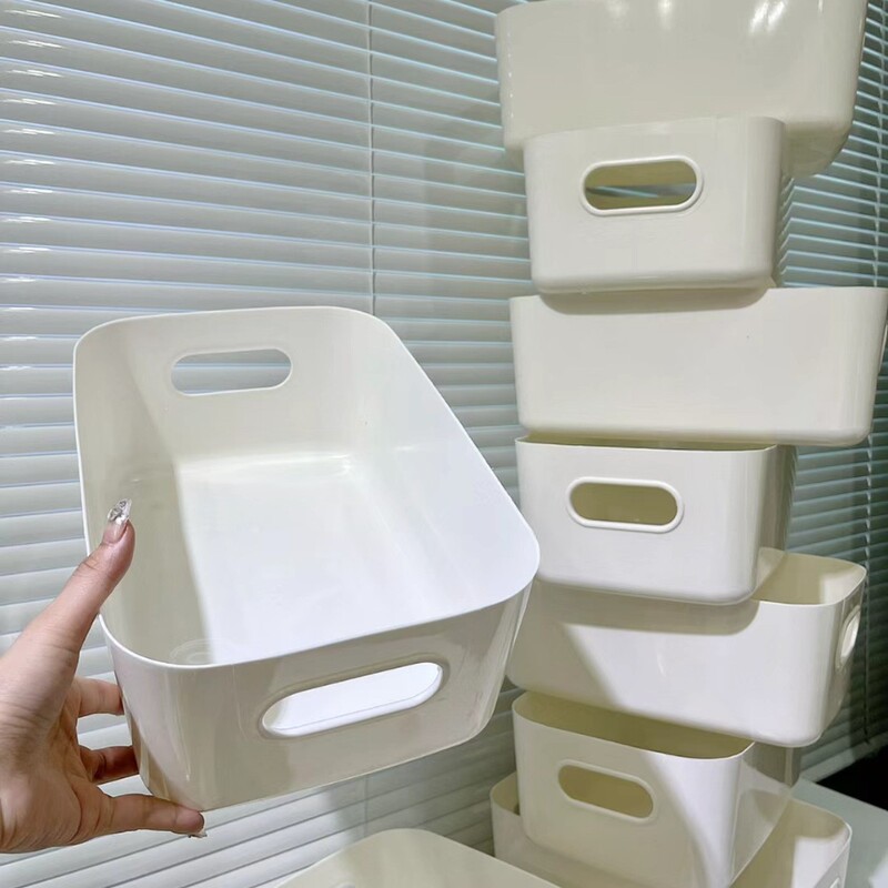 单个起批收纳筐简约手提式塑料收纳盒ins风宿舍贴纸大容量整理盒|undefined