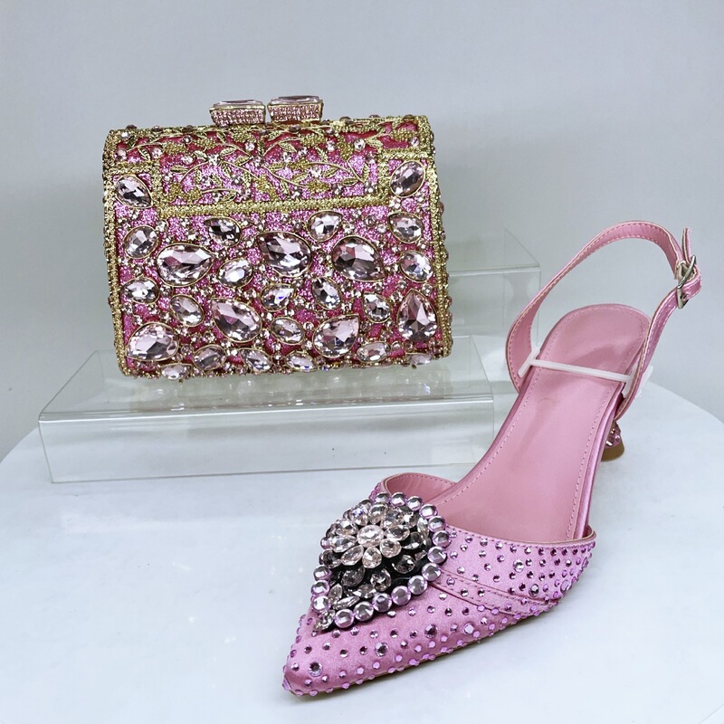 Italian Designer Shoes New Summer Evening Shoes for Women, Crystal Diamond Stiletto Heels, Pointed Toe Single Shoes