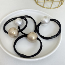 简约大珍珠发圈发绳高弹力气质扎头发橡皮筋高级感基础款发饰批发