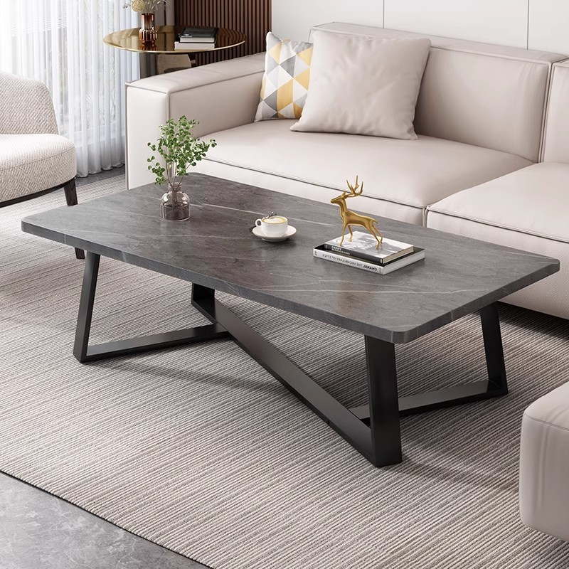 Mesa de centro Sala de estar Hogar simple Casa de alquiler moderna Sofá Mesa Nueva oficina Apartamento pequeño Mesa de centro de roca