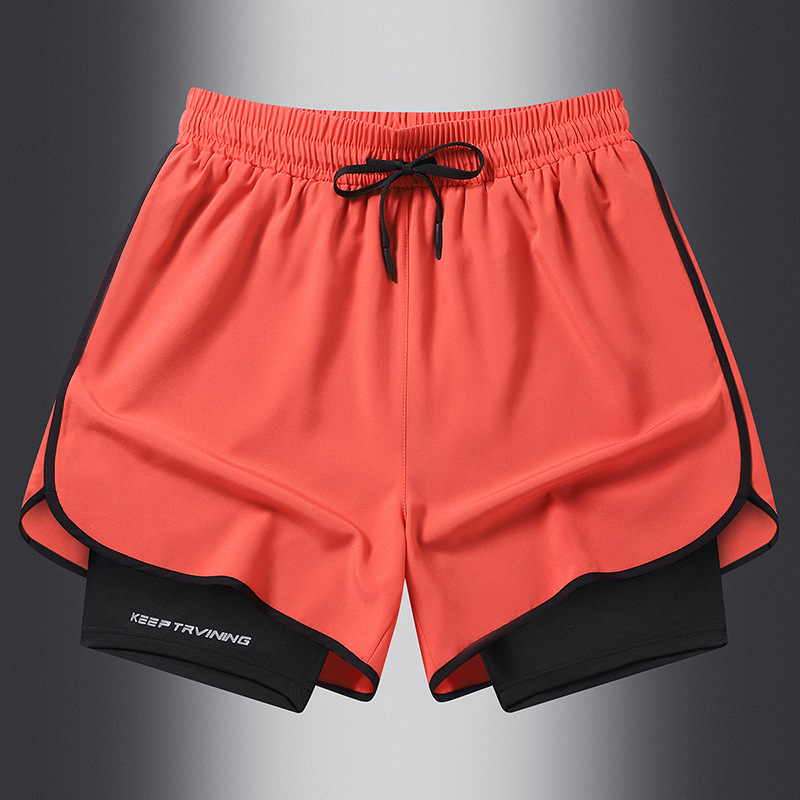Pantalones cortos deportivos para hombres maratón de verano pista y campo fitness correr forro de secado rápido seda de hielo pantalones de entrenamiento pantalones de tres puntos mujeres