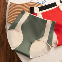 新款无痕收腹高腰女内裤 高档双层点胶柔软轻薄舒适包臀三角内裤