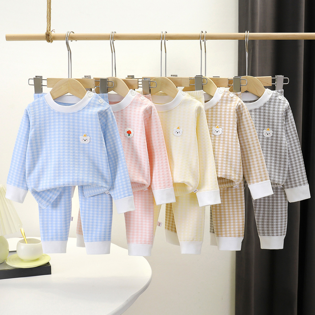 Children's Home Clothes Set Autumn and Winter New Boys' Pajamas Thermal Intimates Set Girls' Autumn Pants Autumn Pants Kidsren's Clothing