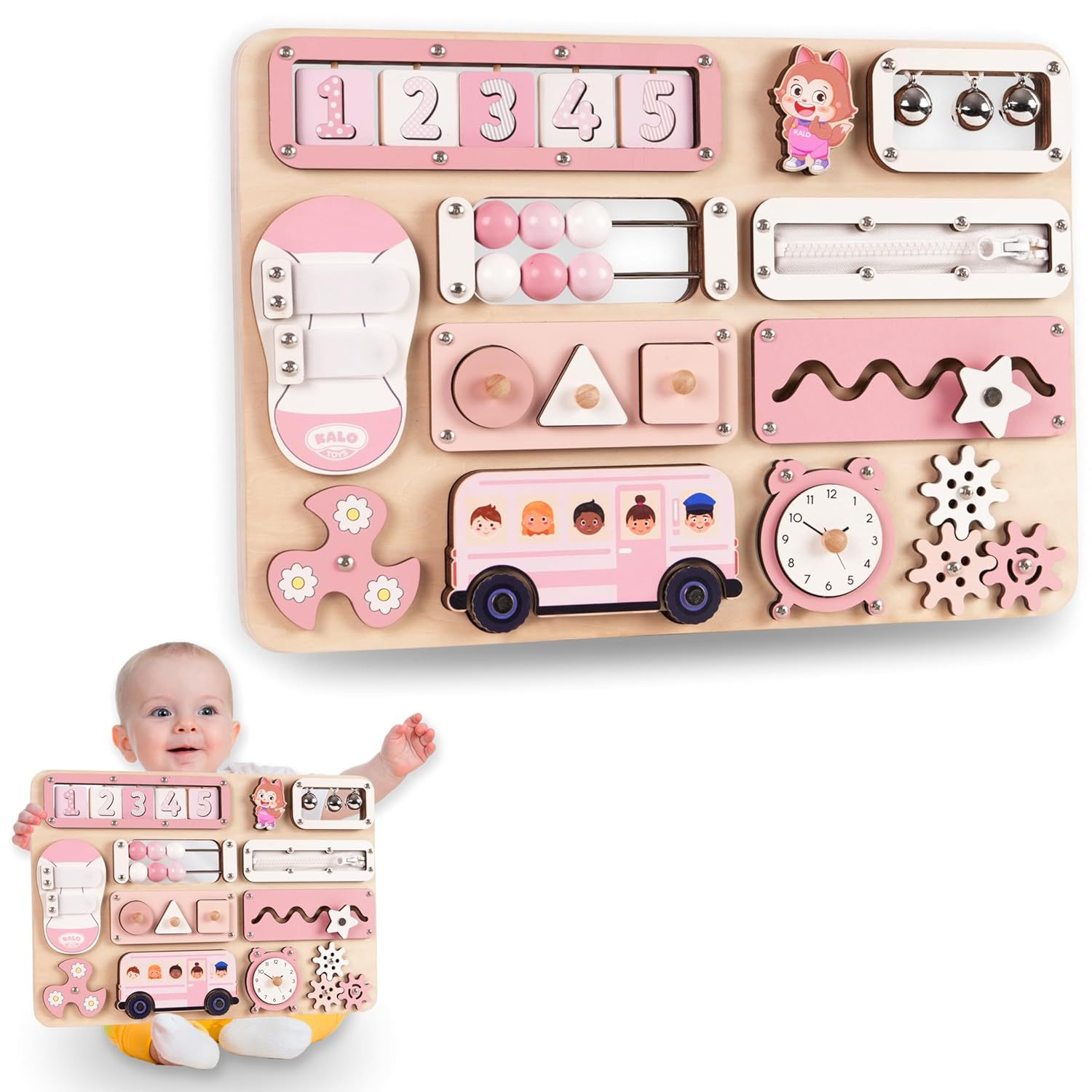 Kindergarten Interior Montessori Tablero de actividad sensorial de madera Tablero de actividad sensorial Juguetes educativos de educación temprana para niños