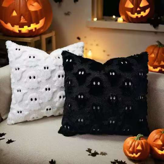 2025 新しいハロウィンゴースト枕カバーリビングルームソファパーティー装飾枕クロスボーダー新しい寝室のベッドサイドウエスト|undefined
