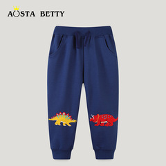 欧米風の秋の新商品の子供服のズボンは男の子の恐竜のスポーツズボンを卸売りします。