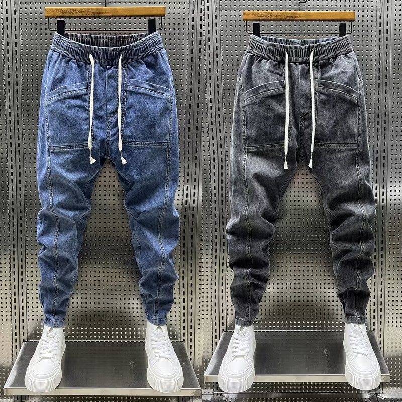 Men's Loose-Fitting Plus-Size Jeans, Versatile Pants, Korean Style Trendy and Stylish Autumn and Winter Casual Jogger Pants