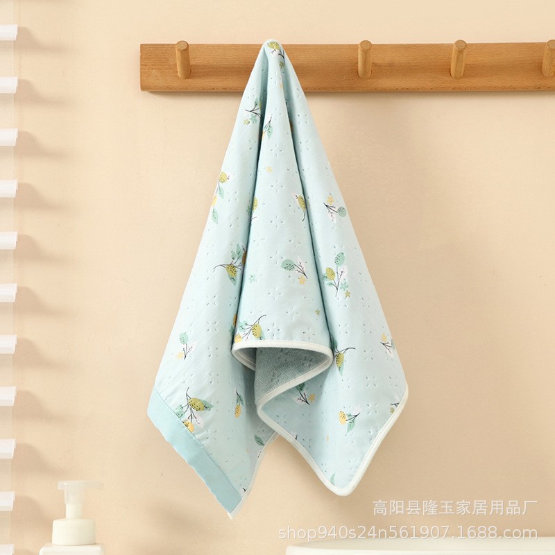 패브릭 타월 플로럴 블루