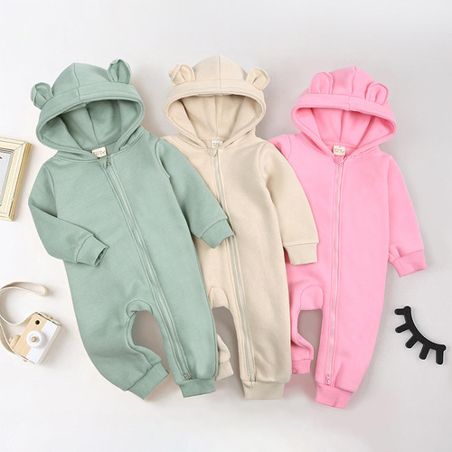 Autumn and winter new baby jumpsuits, outdoor clothing, wholesale thick style baby clothes, newborn clothes, one piece drop shipping