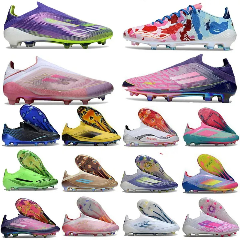 Spot Soccer Shoes Cleats Football Boots F50 Laceless Fg Long Spike Football Shoes