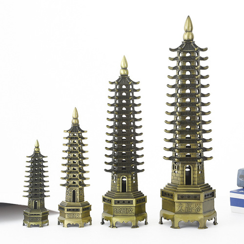Alloy Wenchang Tower Ornaments 13th Floor 9th Floor Desk Decorations Student Creative Gifts for Classmates at Christmas