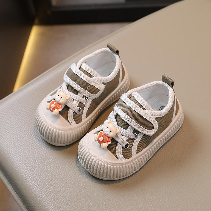Barncanvas 2023 Vår och höst Pojkar Casual Shell Head Girls Cookie Mjuk sula Babyskor_voghion.com