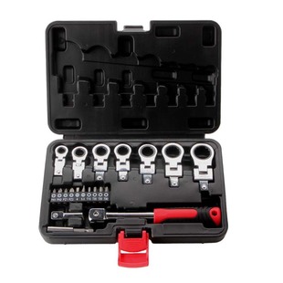 20-piece ratchet wrench head-changing head shaking ring wrench household tool combination detachable adjustable head wrench