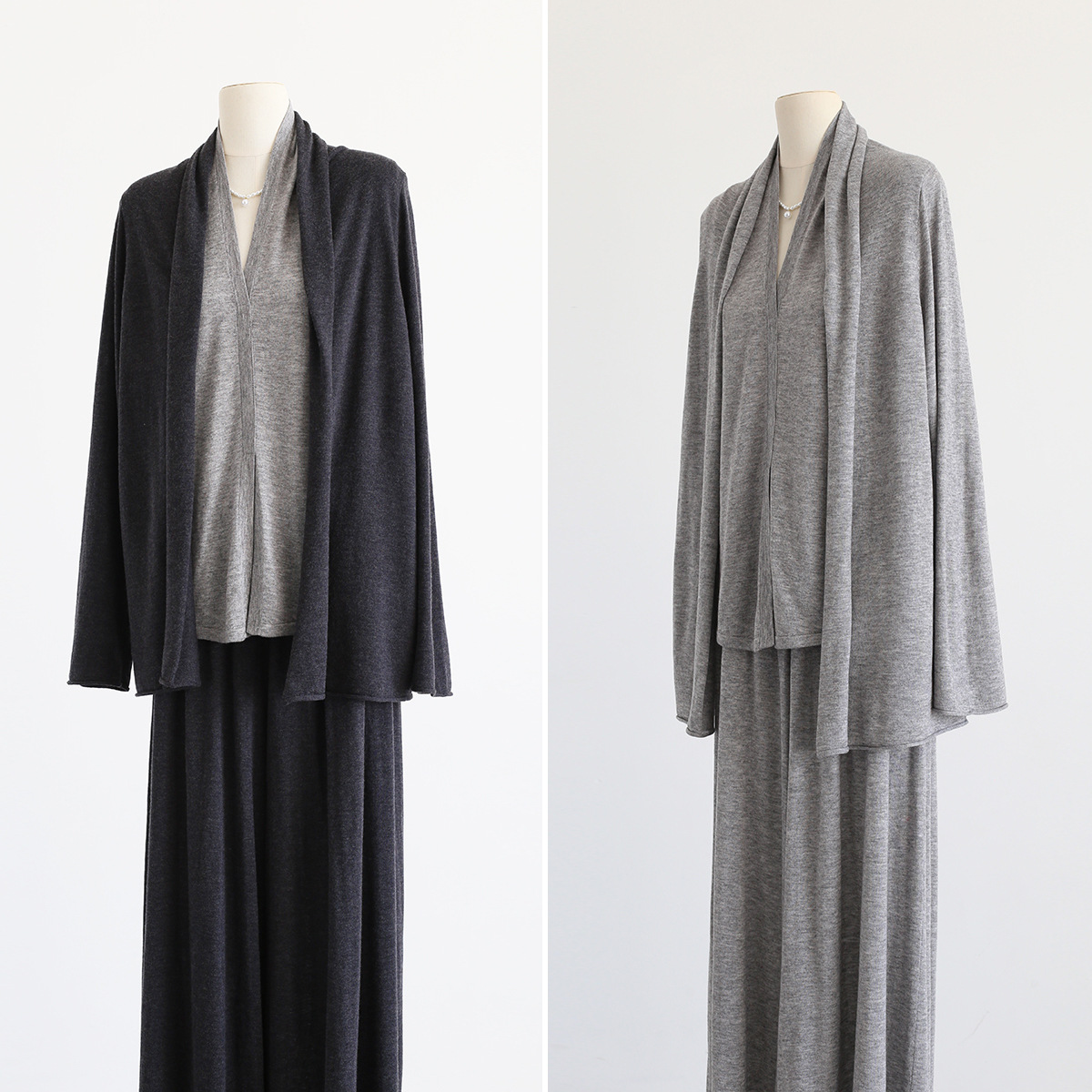 Autumn and Winter French Style Intellectual Acetate Wool Blended Long-Sleeved Buttonless Knitted Cardigan Pure Color Jacket Top for Women