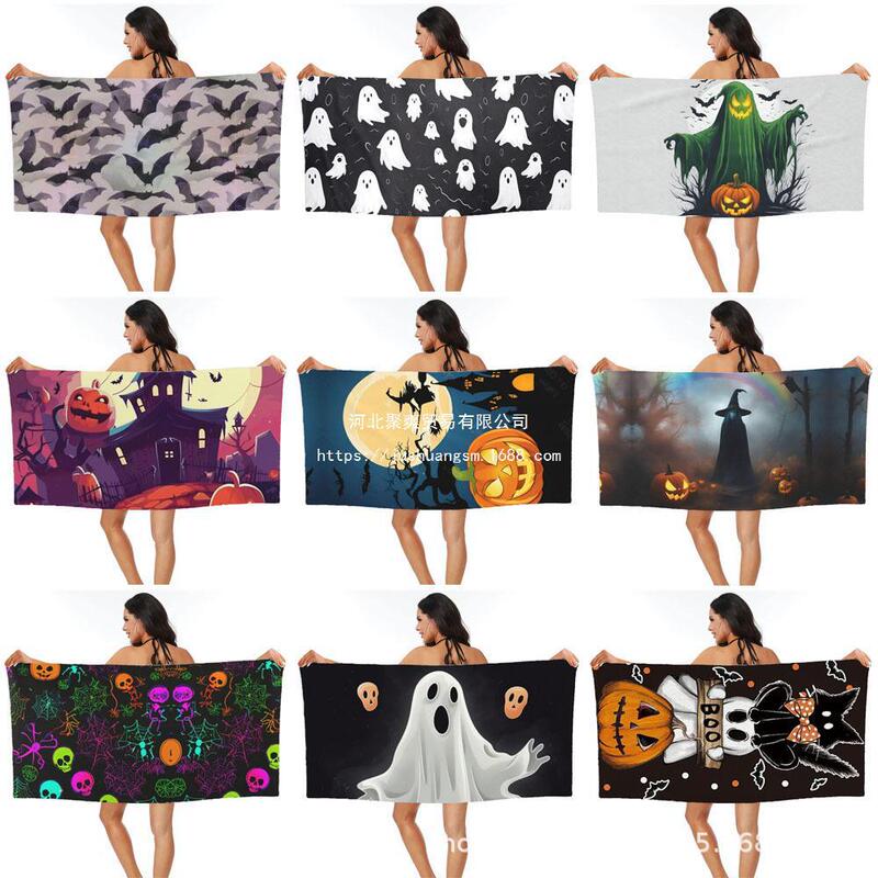 Halloween beach towel bath towel wholesale microfiber digital printing portable quick-drying absorbent Amazon Xi Halloween beach towel bath towel wholesale microfiber digital printing portable quick-drying absorbent Amazon Xi