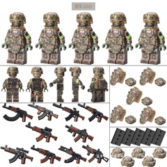軍事 MOC サードパーティ ロシア SSO 特殊部隊ミニフィギュア AK 武器子供用互換性のあるレゴビルディングブロックおもちゃ