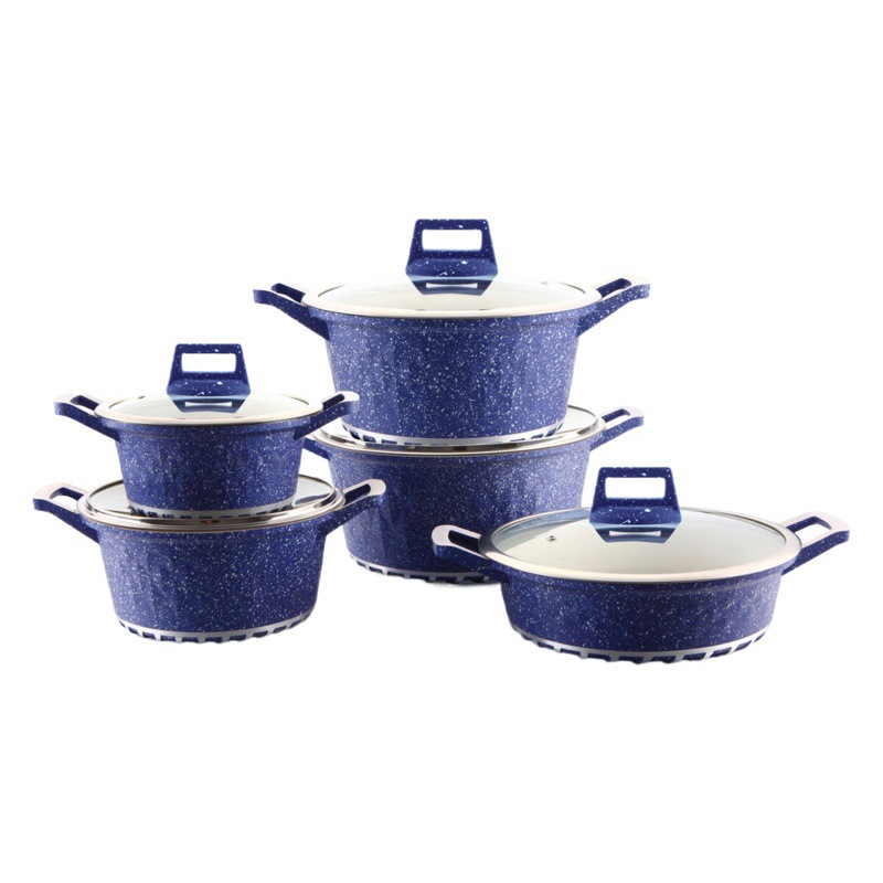 Fabricante en stock QueenTime Diamante de alta gama no fumadores hogar antiadherente pan maifan traje de piedra olla de regalo