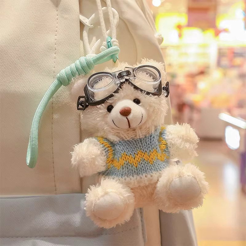 Juguetes de peluche trajes suéter osos colgante llavero adorable Teddy Bear bolso colgante pequeño regalo