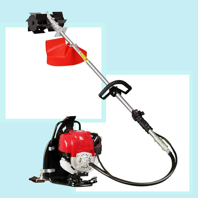 开荒种植小型背负式松土机圆盘割草工具汽油四冲程田地耕地除草机