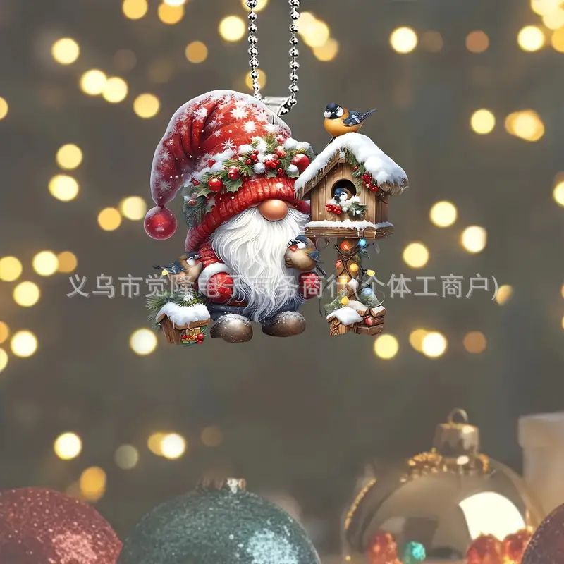 2D Navidad encantador regalo de Navidad colgante de vacaciones acrílico plano transfronterizo nuevo interior decoración image 3